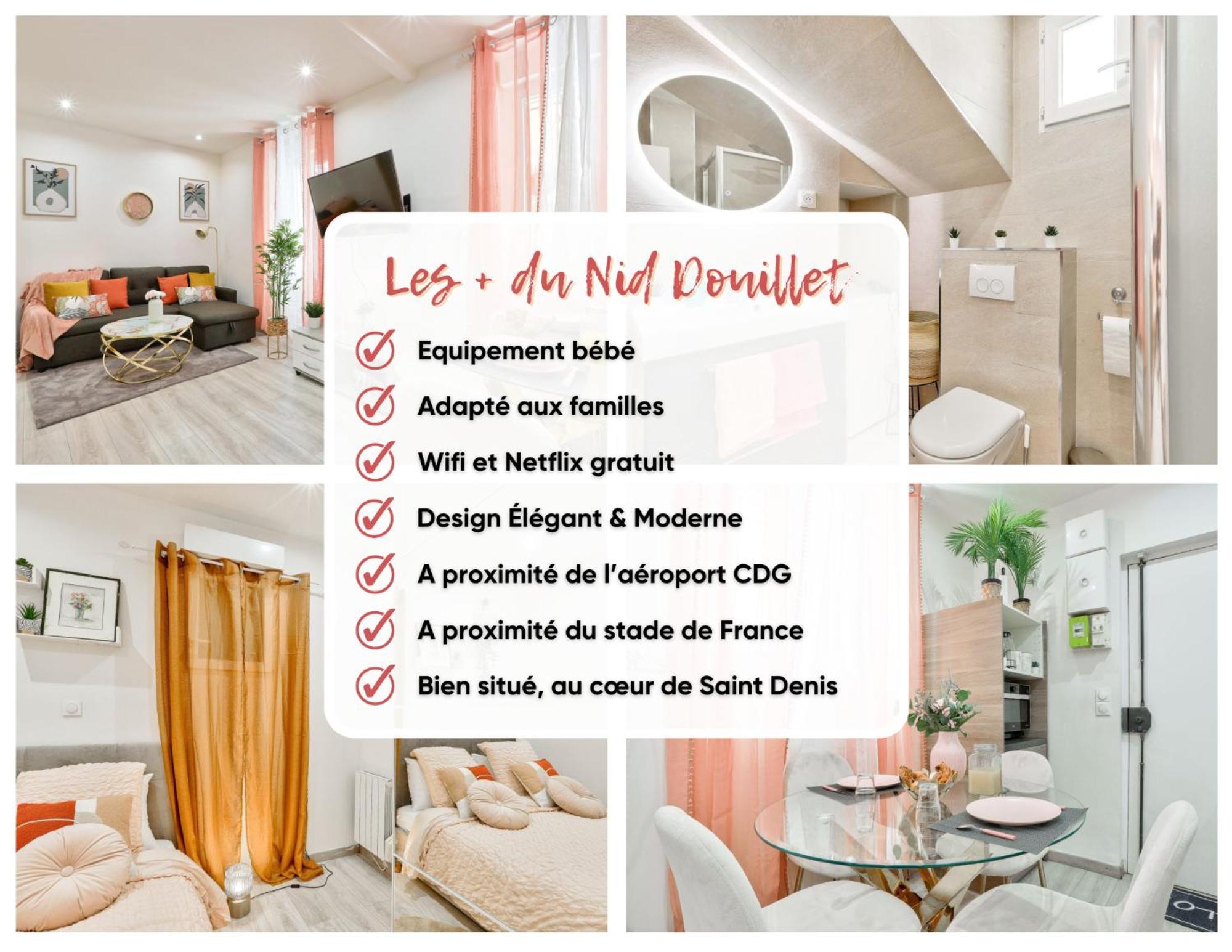 Le Nid Douillet Appartement Confortable A 5 Min Du Stade De France Et Proche De L'Aeroport Cdg Saint-Denis  Exterior foto